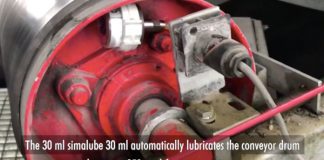 Lubrication of conveyor belt drum and slewing ring